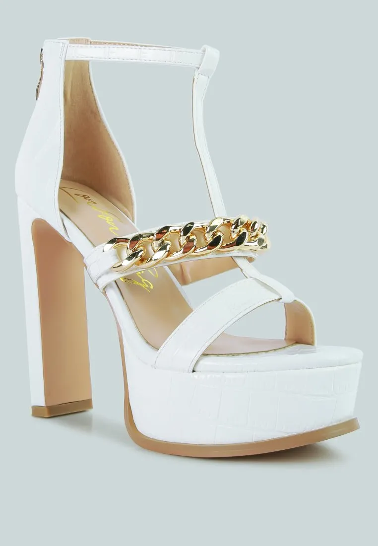 Bonita Chic Metal Chain Zip Sandals for Women – Trendy & Durable Design