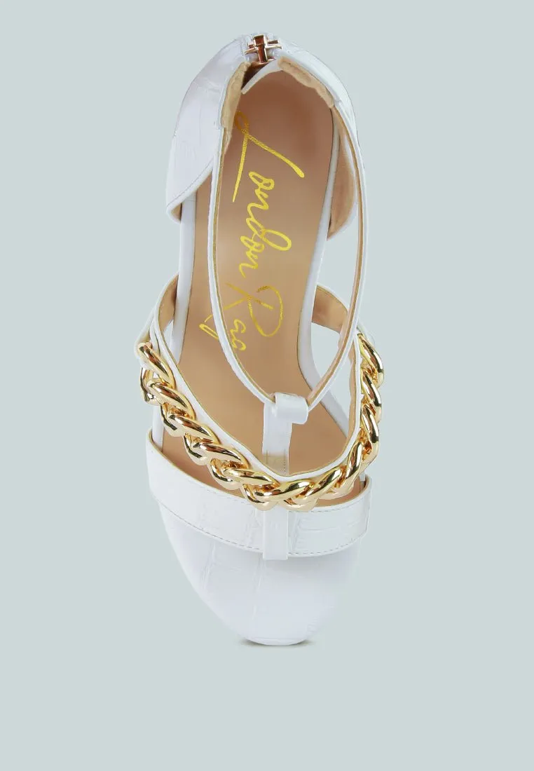 Bonita Chic Metal Chain Zip Sandals for Women – Trendy & Durable Design
