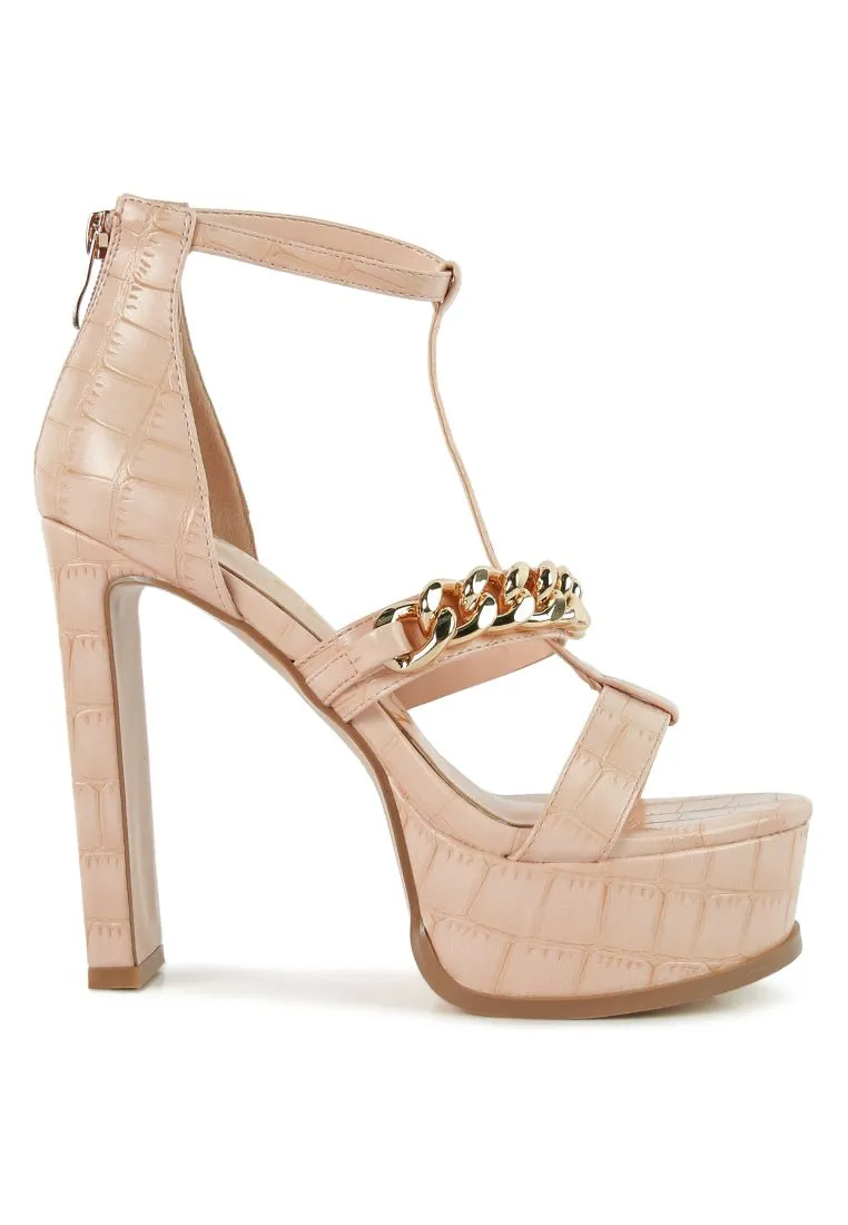 Bonita Chic Metal Chain Zip Sandals for Women – Trendy & Durable Design
