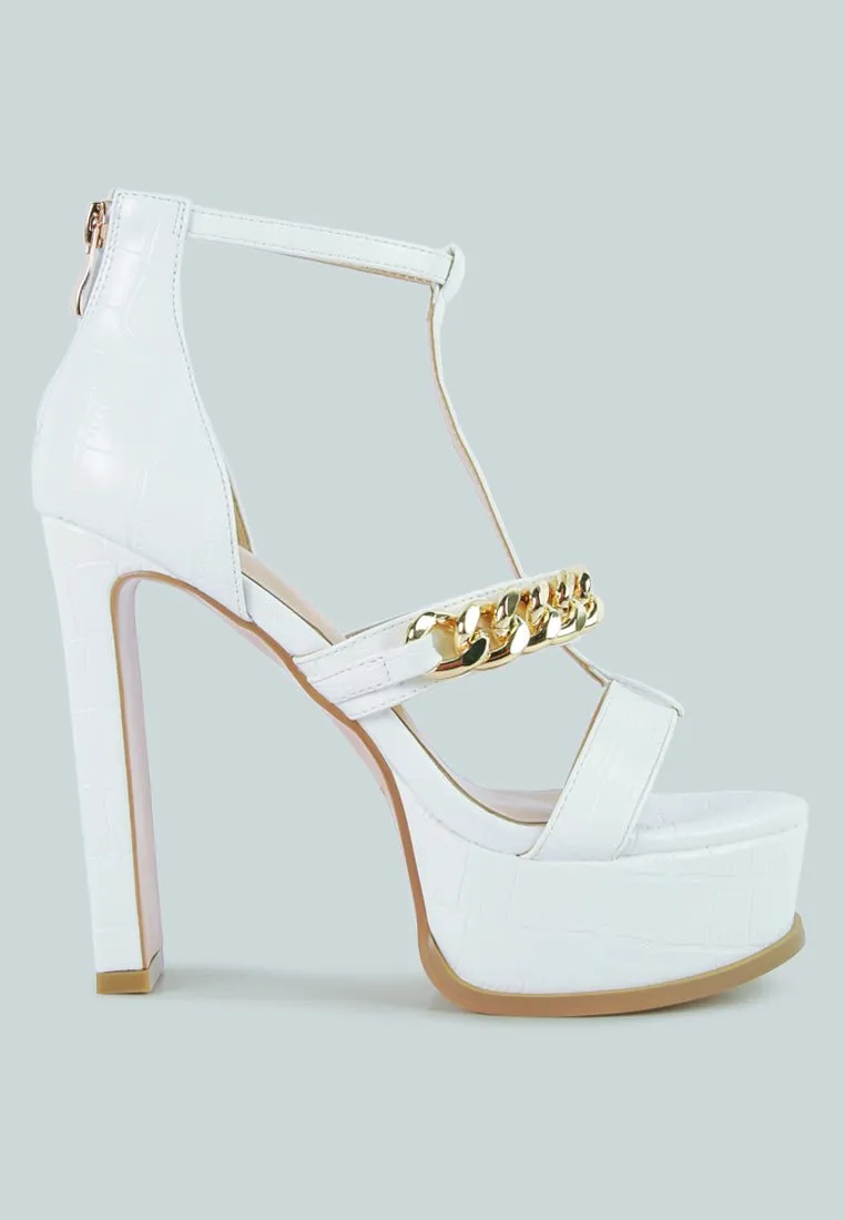Bonita Chic Metal Chain Zip Sandals for Women – Trendy & Durable Design