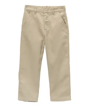 Boy's Khaki Uniform Twill Pants Flat Front Pants 5-16