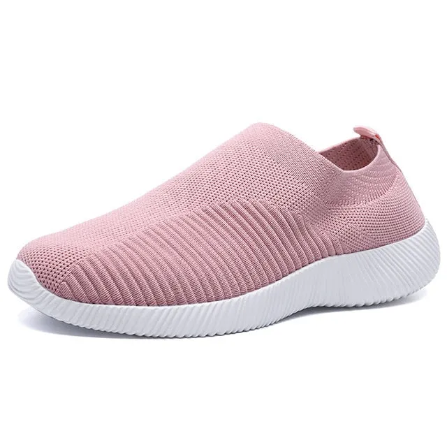 Breathable Mesh Platform Sneakers Women Slip on Soft Ladies Casual Running Shoes