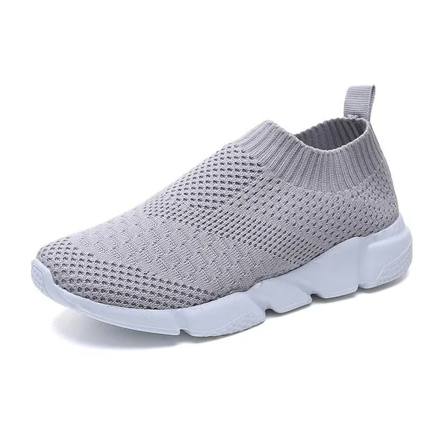 Breathable Mesh Platform Sneakers Women Slip on Soft Ladies Casual Running Shoes