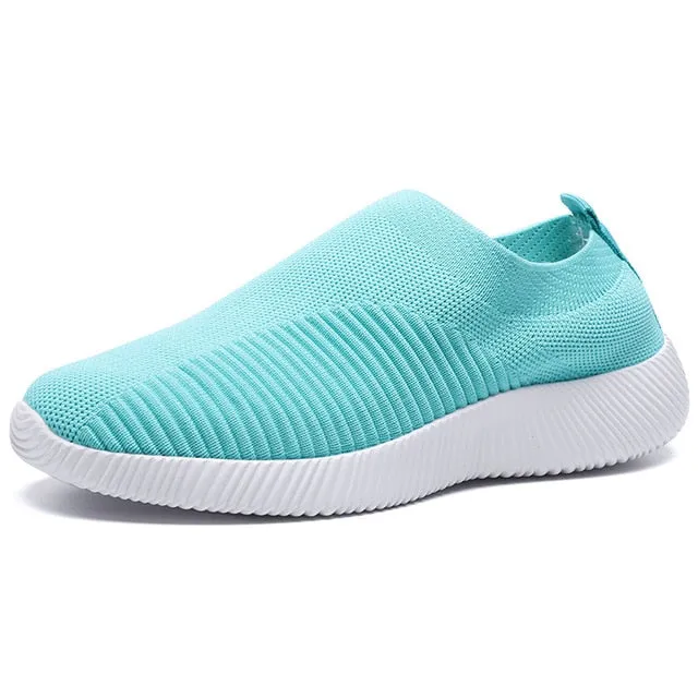 Breathable Mesh Platform Sneakers Women Slip on Soft Ladies Casual Running Shoes