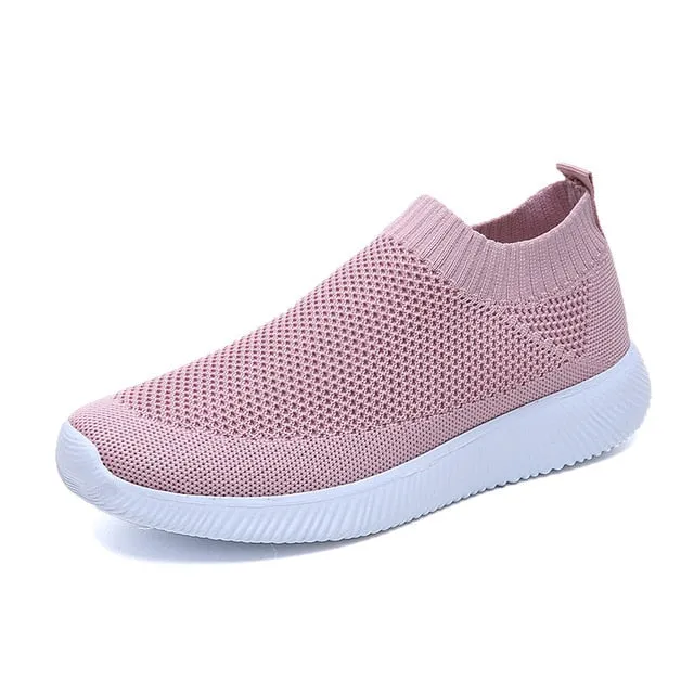 Breathable Mesh Platform Sneakers Women Slip on Soft Ladies Casual Running Shoes