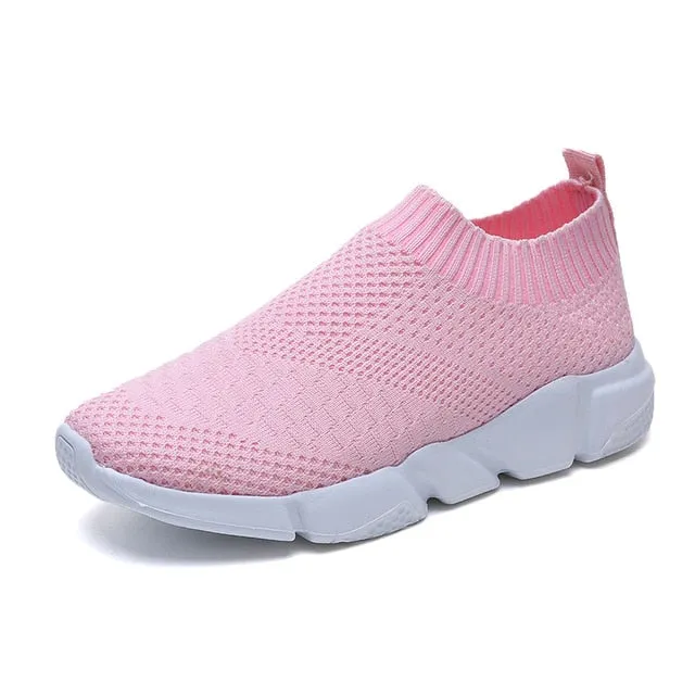 Breathable Mesh Platform Sneakers Women Slip on Soft Ladies Casual Running Shoes
