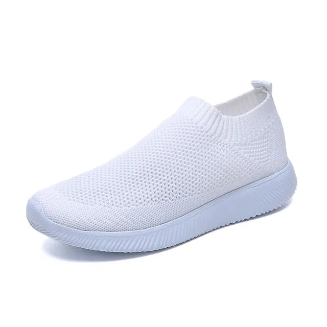 Breathable Mesh Platform Sneakers Women Slip on Soft Ladies Casual Running Shoes