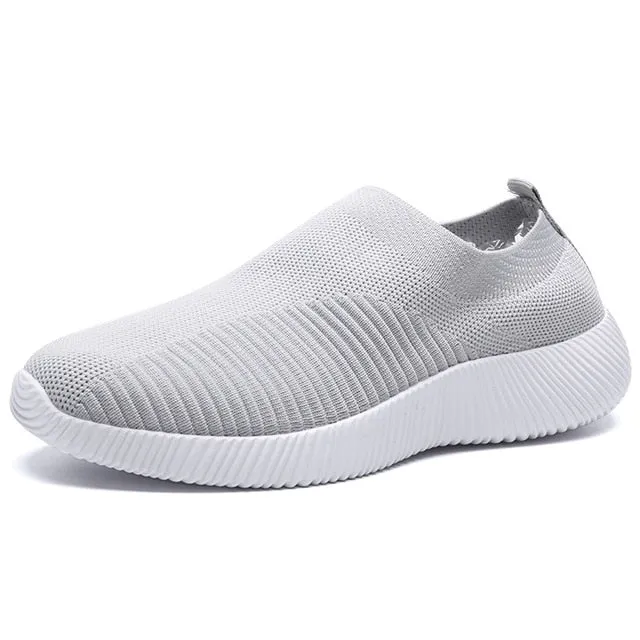 Breathable Mesh Platform Sneakers Women Slip on Soft Ladies Casual Running Shoes