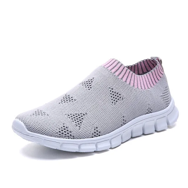 Breathable Mesh Platform Sneakers Women Slip on Soft Ladies Casual Running Shoes