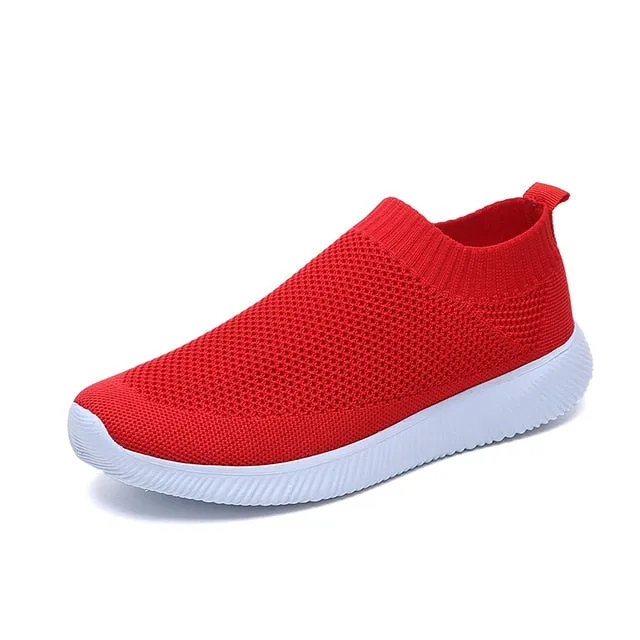 Breathable Mesh Platform Sneakers Women Slip on Soft Ladies Casual Running Shoes