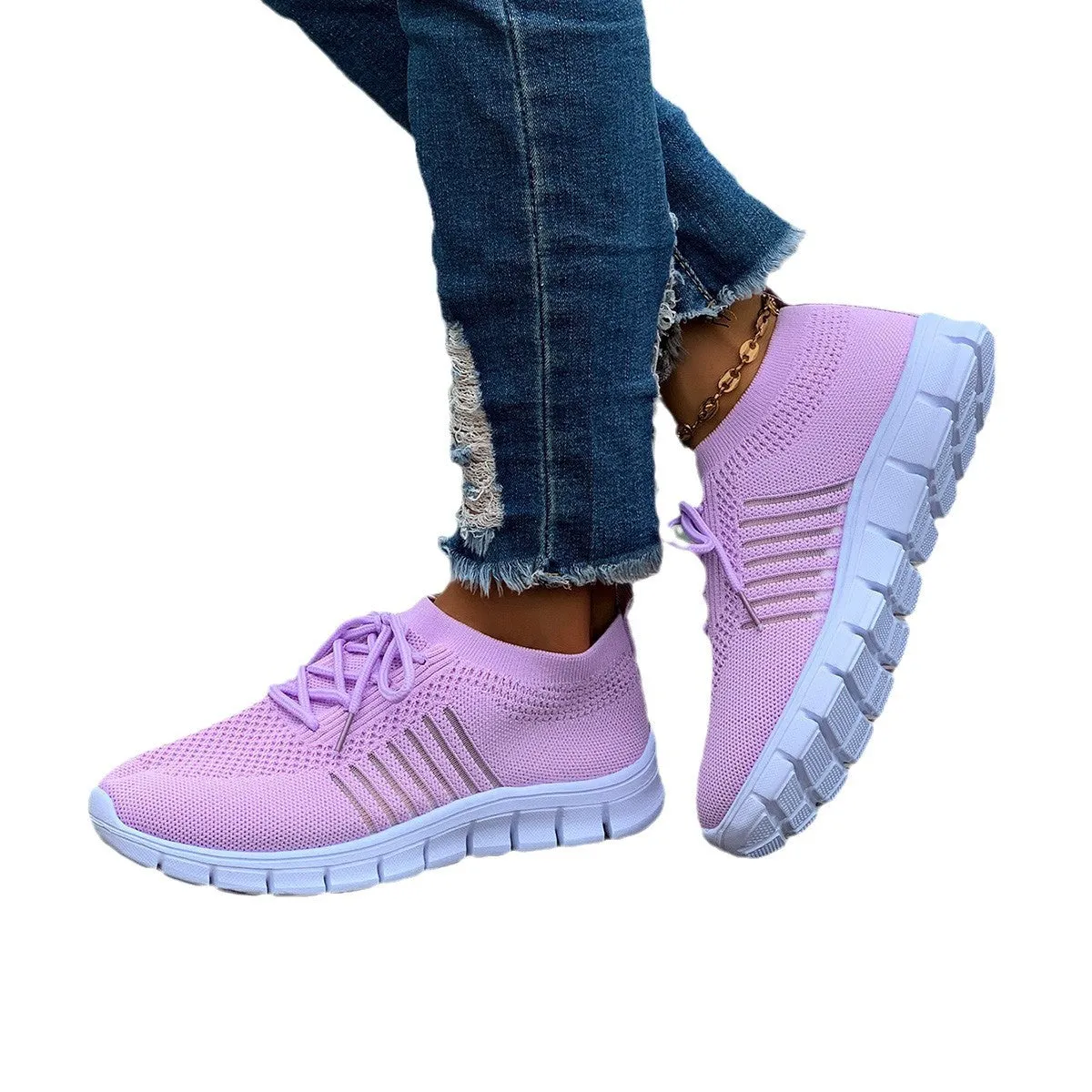 Breathable Mesh Round Toe Athletic