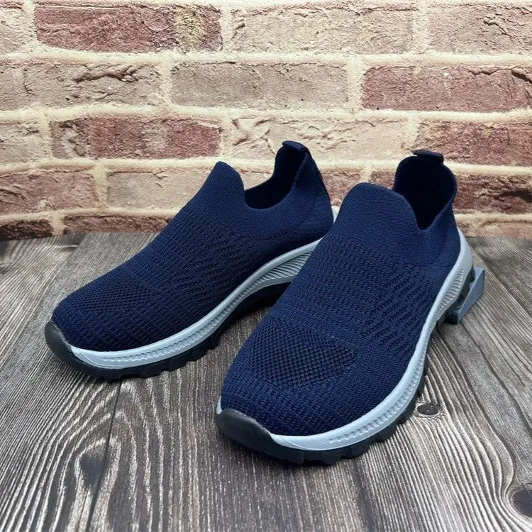 Breathable Mesh Round Toe Platform Athletic