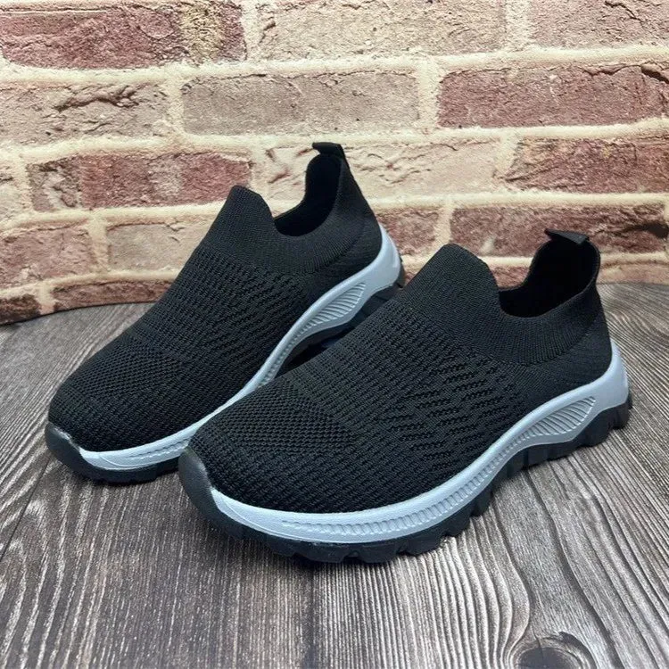 Breathable Mesh Round Toe Platform Athletic