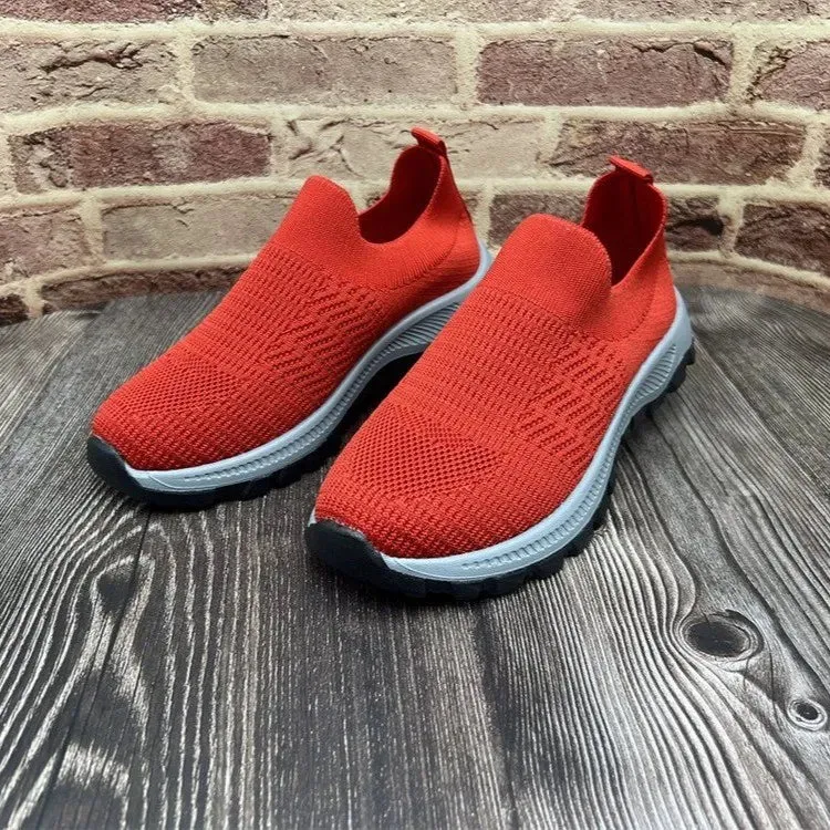 Breathable Mesh Round Toe Platform Athletic