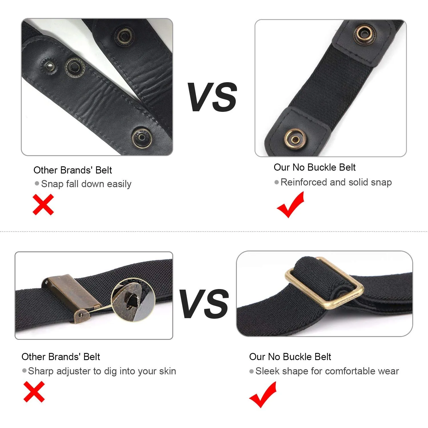 Buckle Free Women Stretch Belt Plus Size No Buckle/Show Invisible Belts for women Jeans Pants Dresses