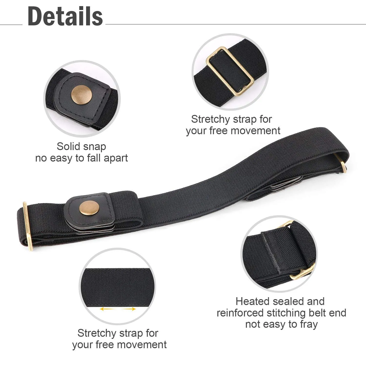Buckle Free Women Stretch Belt Plus Size No Buckle/Show Invisible Belts for women Jeans Pants Dresses
