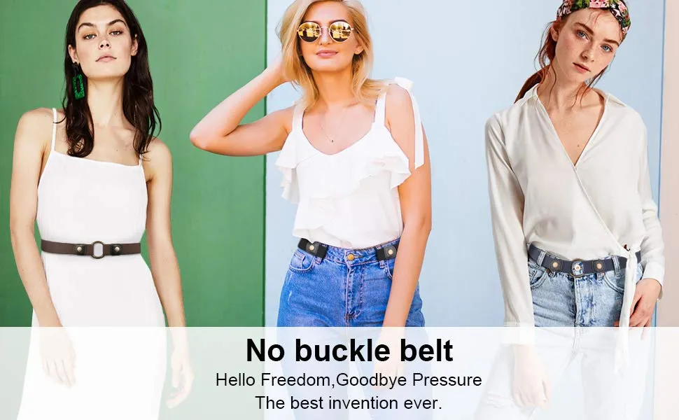 Buckle Free Women Stretch Belt Plus Size No Buckle/Show Invisible Belts for women Jeans Pants Dresses