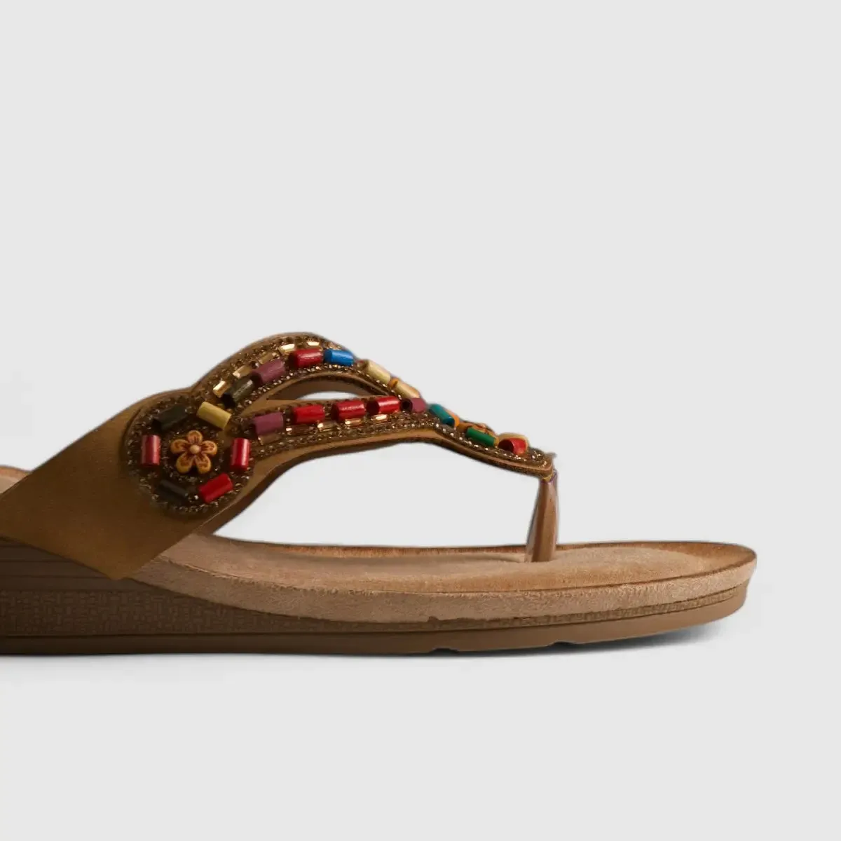 Bulbul Flat Bling Sandal Beige HAR018
