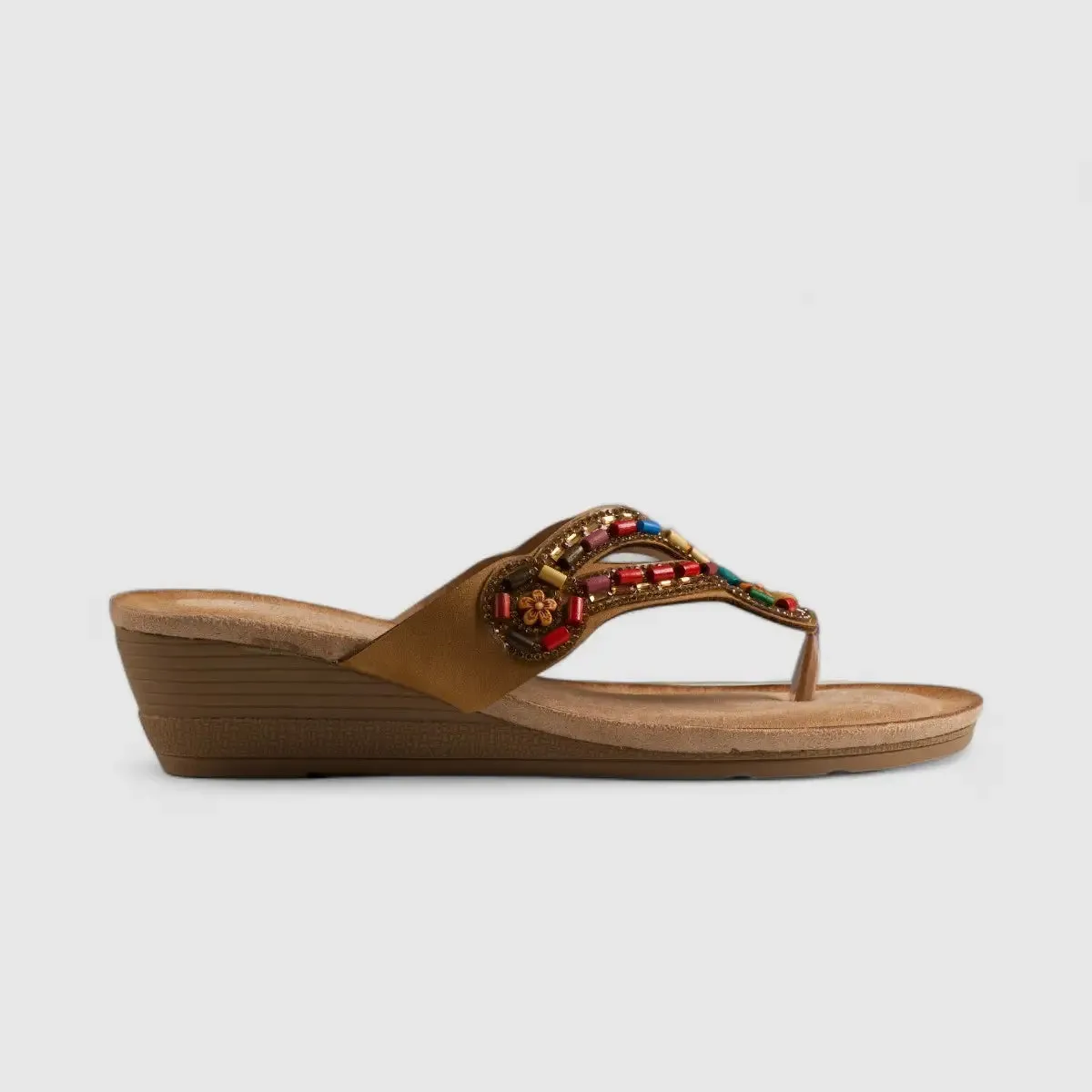 Bulbul Flat Bling Sandal Beige HAR018