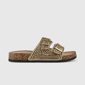 Bulbul Flat Bling Sandal Gold LU012