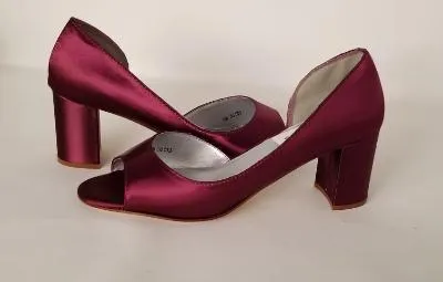 Burgundy Block Heels Burgundy Bridesmaids Shoes