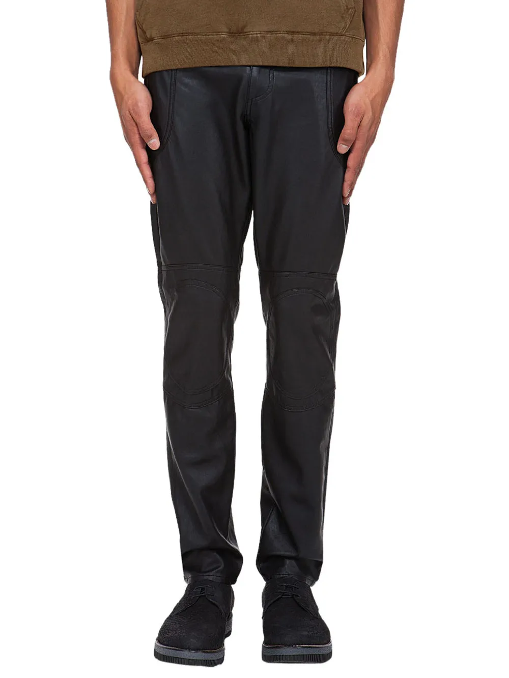 Business Trendy Genuine Leather Pants for Men