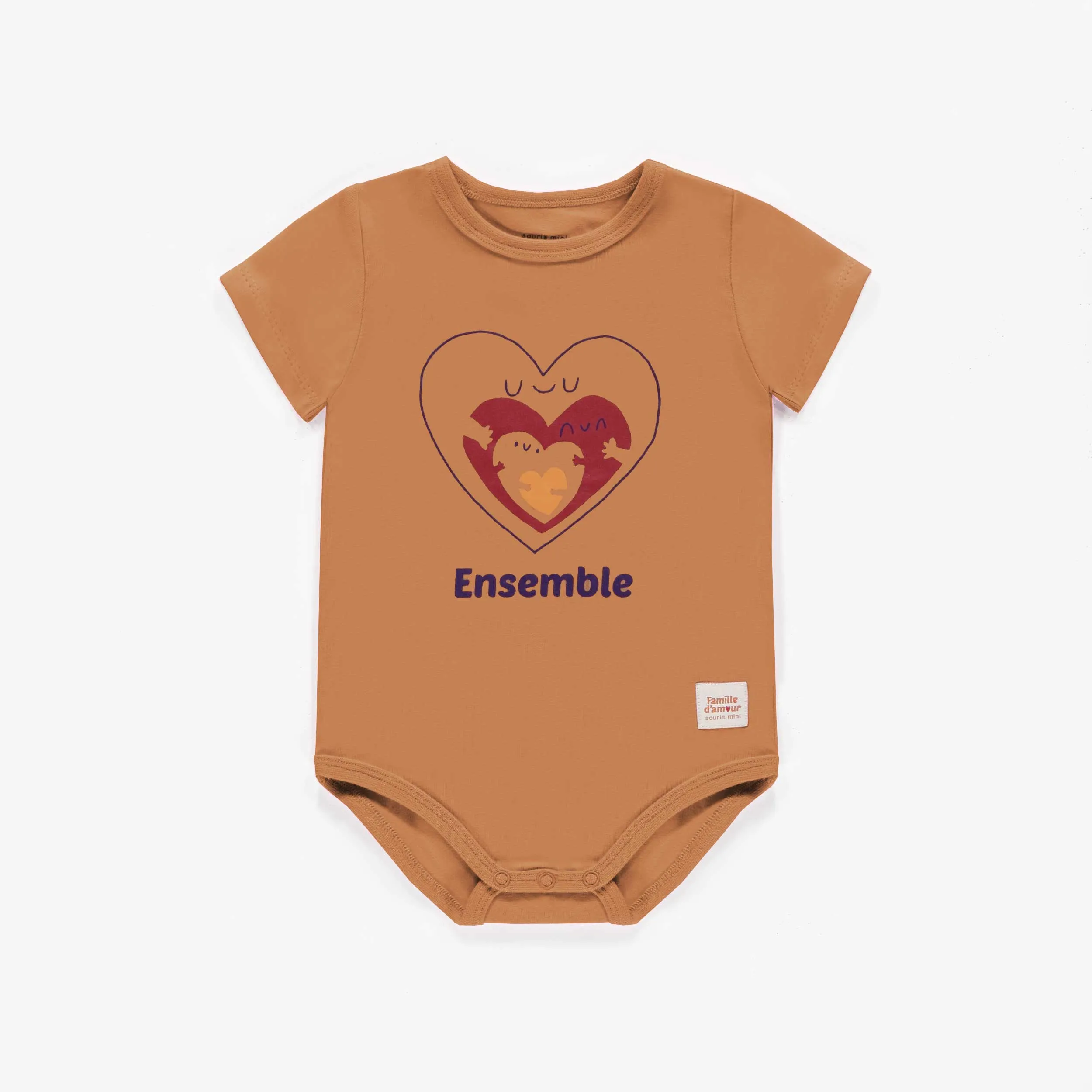Cache-couche rouille St-Valentin, bébé || St-Valentine rust bodysuit, baby