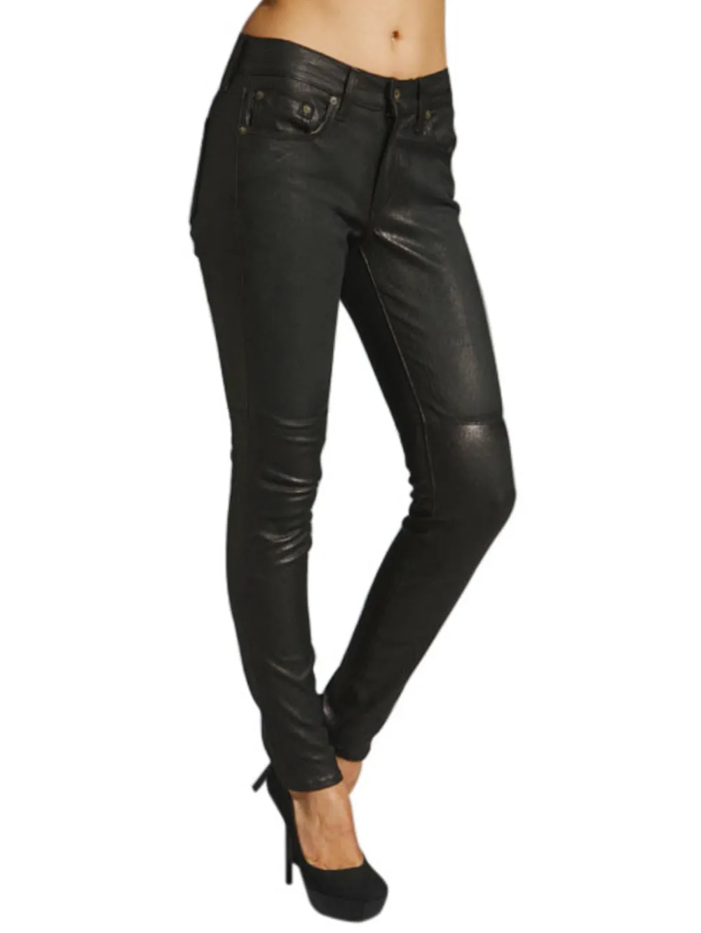 Casual Fit Leather Pants