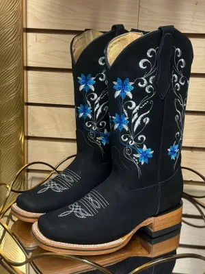 Celeste| Black Womens Westen Boots Square Toe