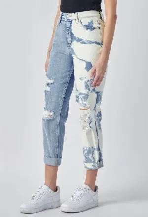 Cello High Rise Bleached Mom Jeans