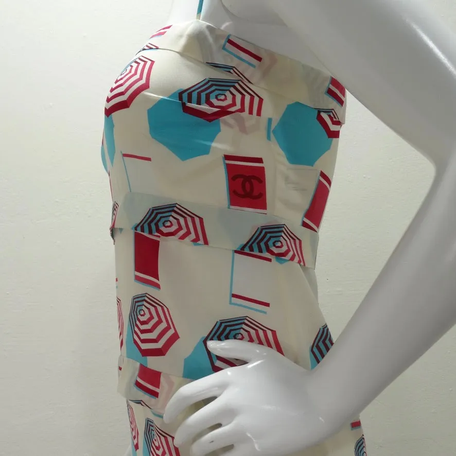 Chanel SS19 Umbrella Print Silk Sun Dress