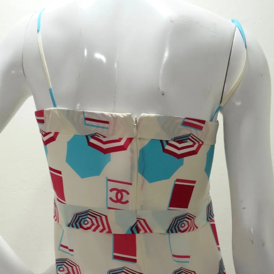 Chanel SS19 Umbrella Print Silk Sun Dress