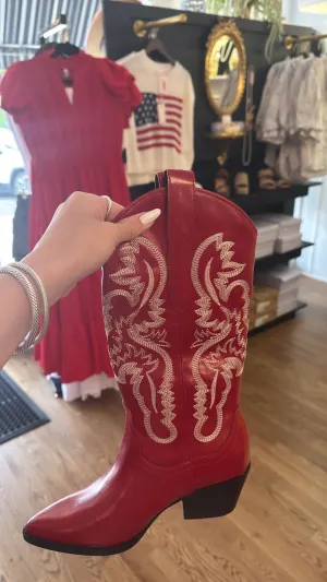 Cherry Western Boot