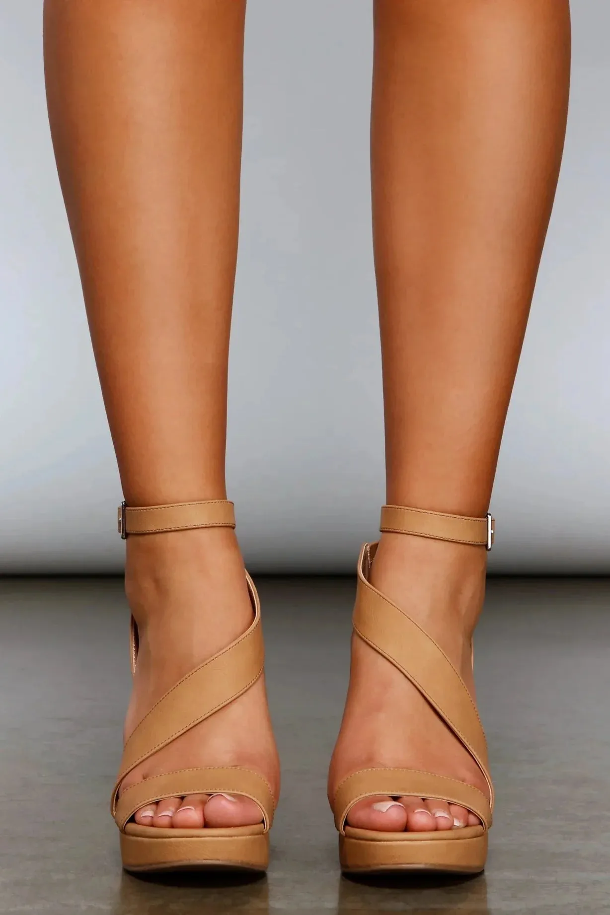 Chic Asymmetrical Strap Platform Heels