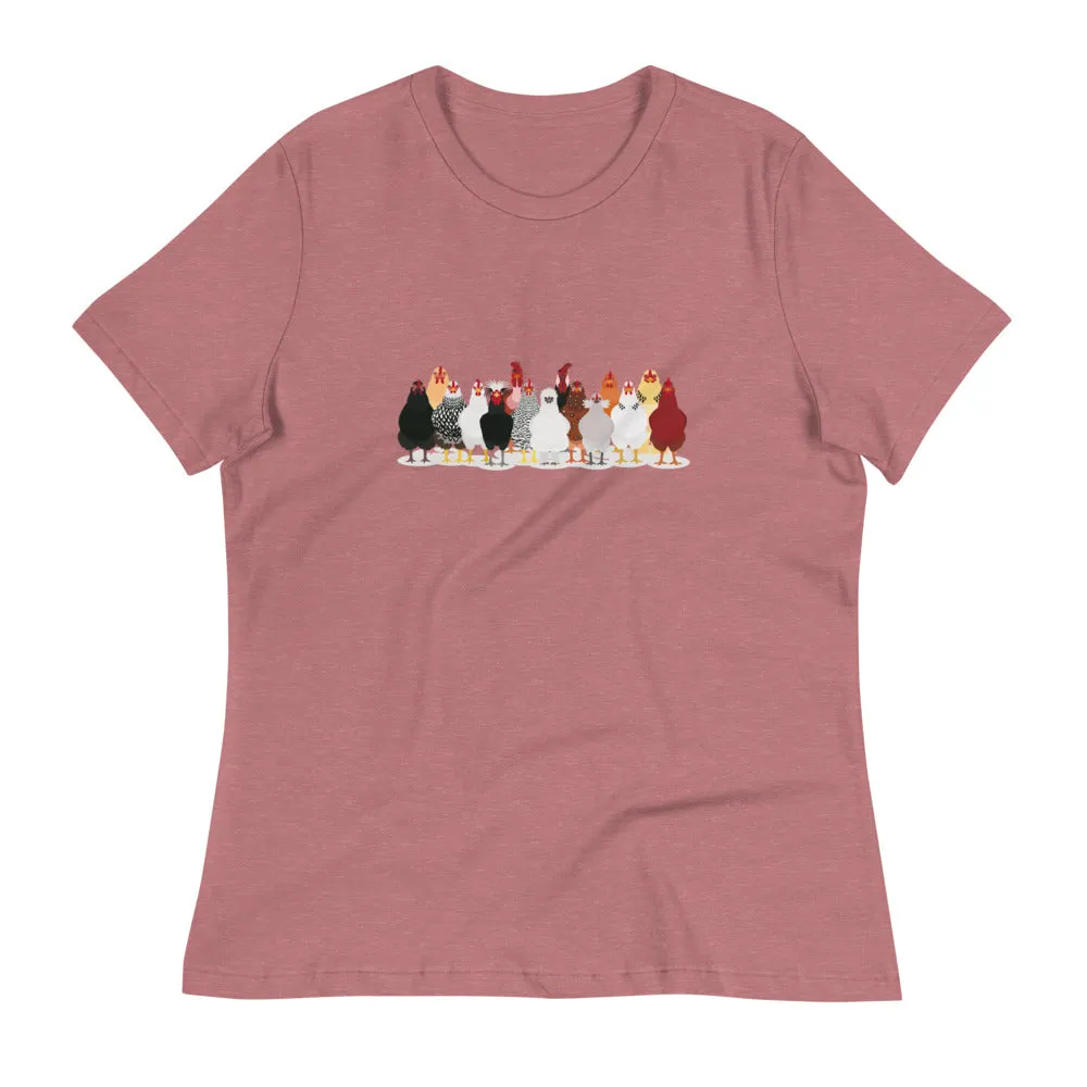 Chickens in a Row Women's Relaxed T-Shirt