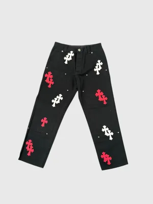 Chrome Hearts Cross Patch Carpenter Pants