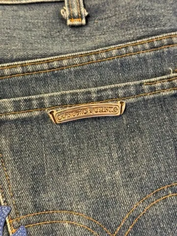Chrome Hearts Levi's Blue Cross Patch Stencil Denim Jeans