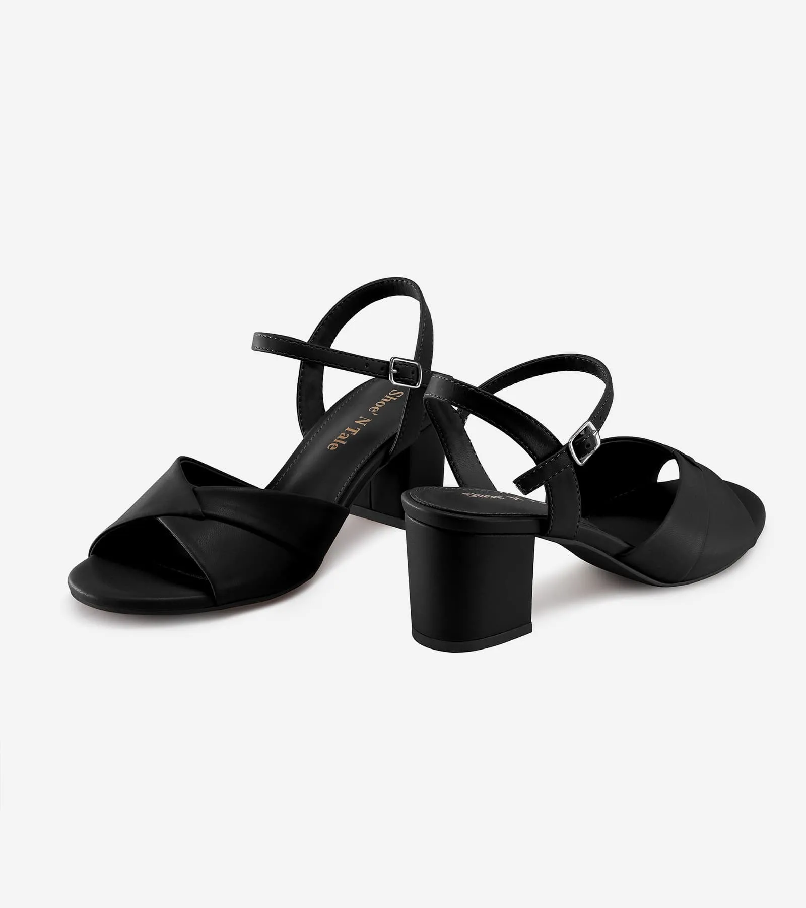 Chunky Block Mid Heel Sandals