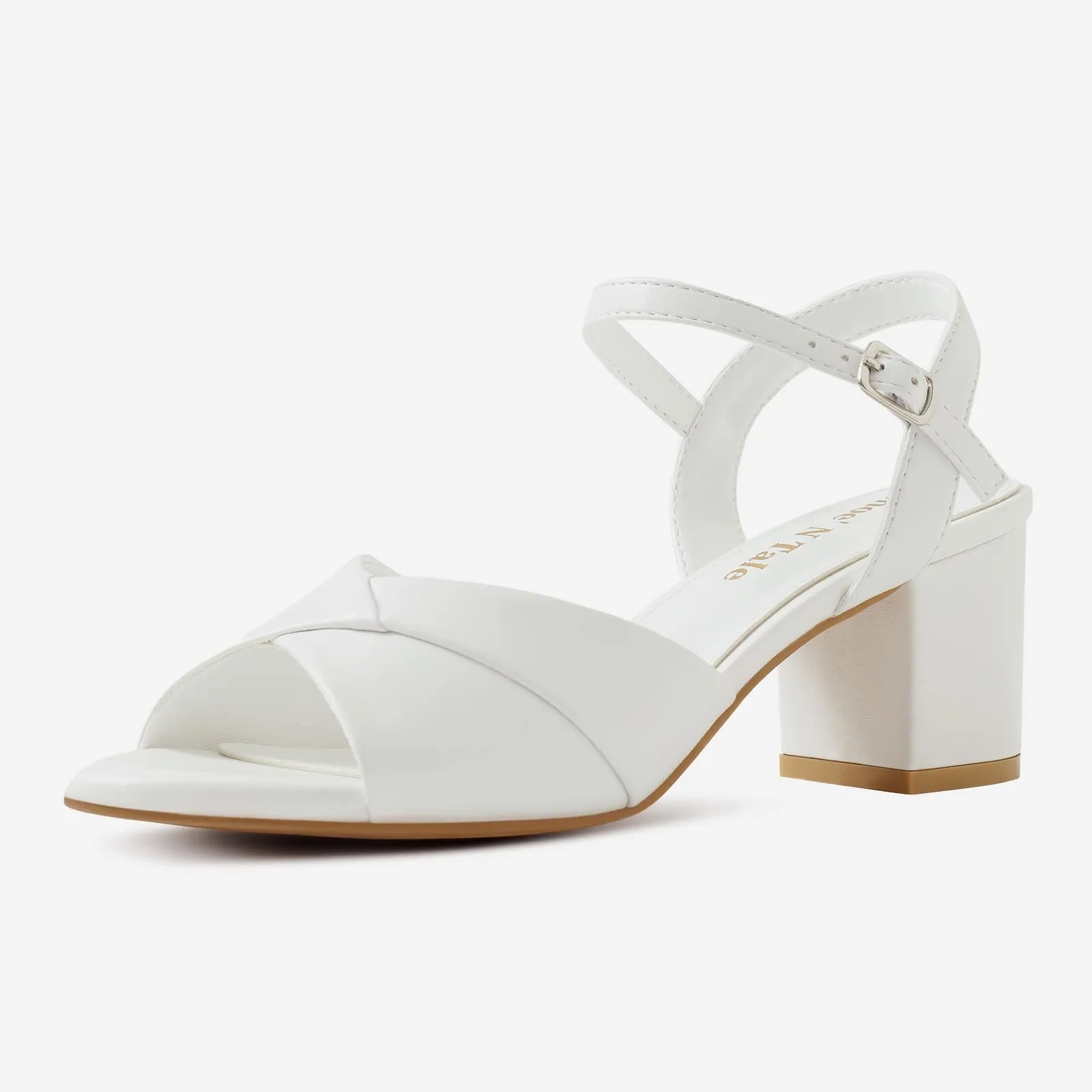 Chunky Block Mid Heel Sandals