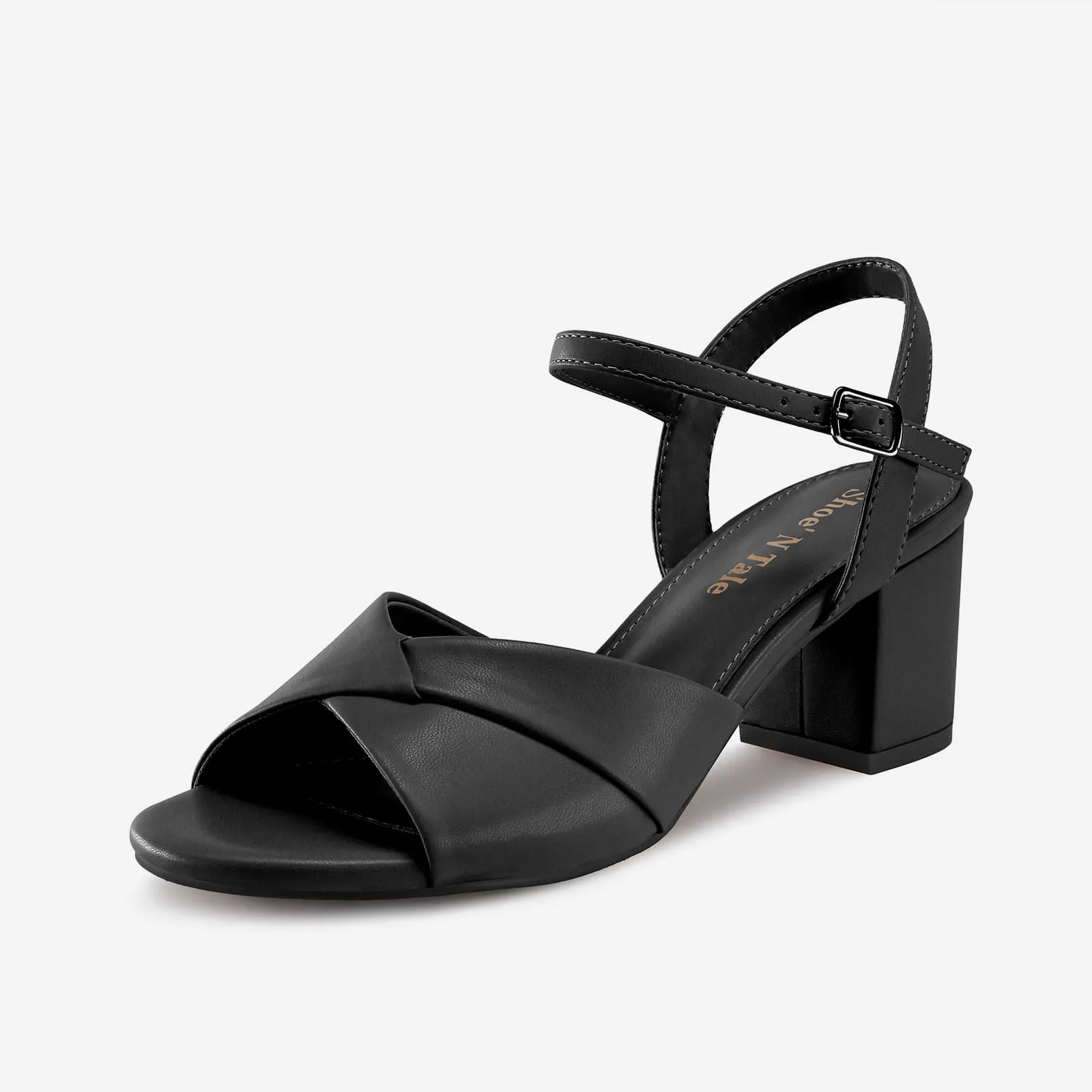 Chunky Block Mid Heel Sandals