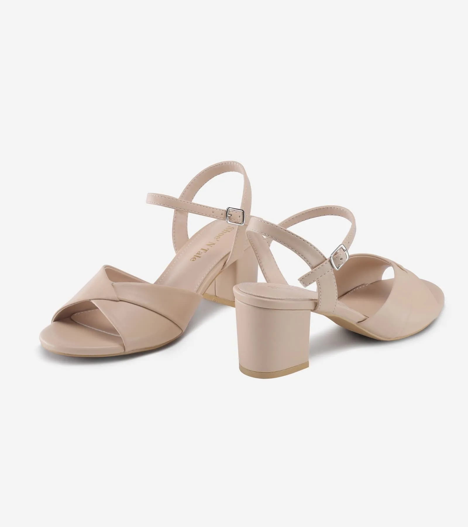 Chunky Block Mid Heel Sandals
