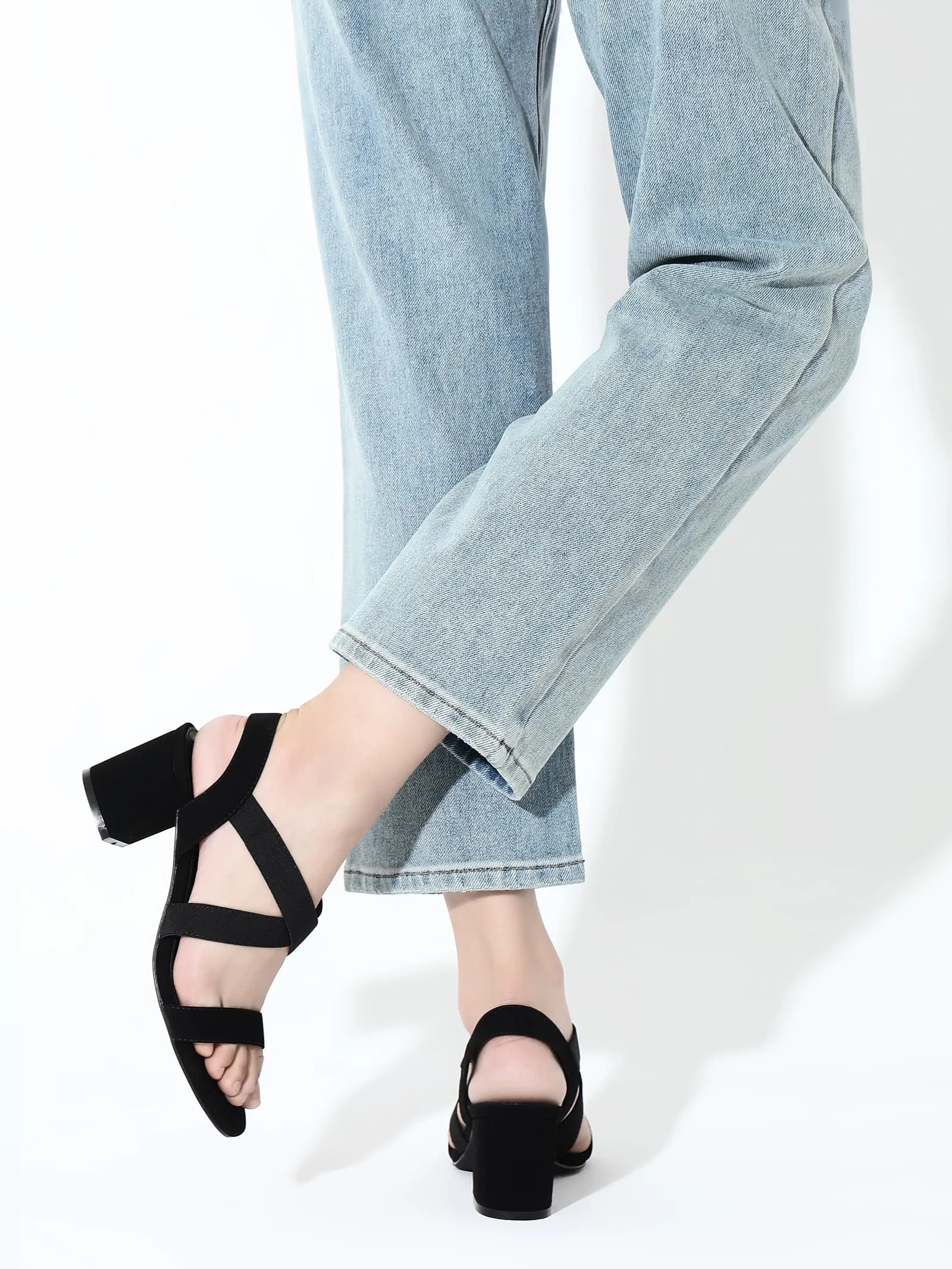 Chunky Block Strappy Heels