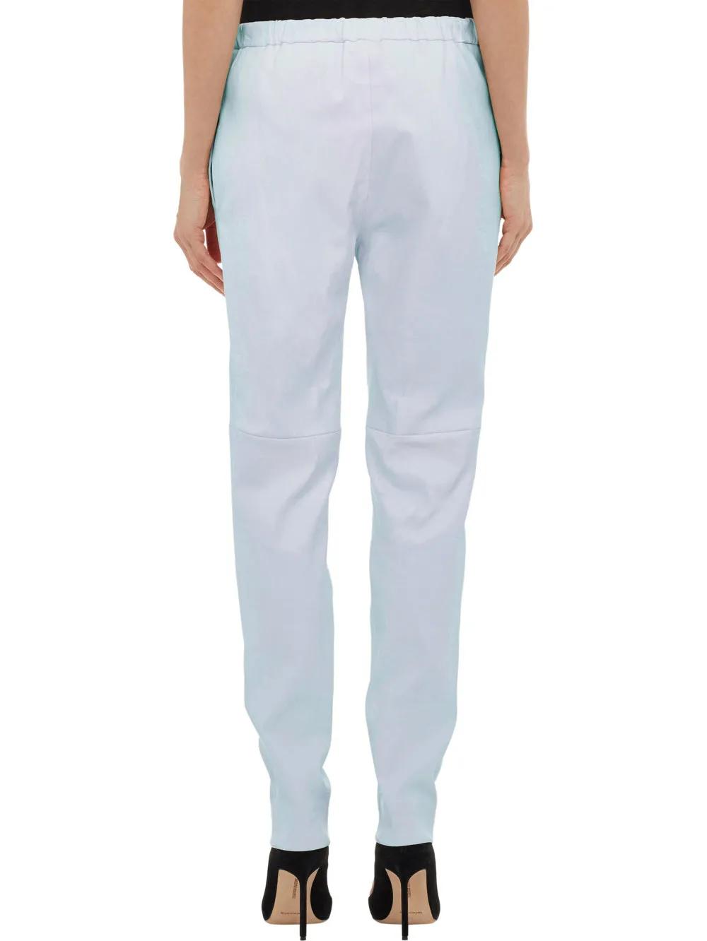 Cigarette Drawstring Leather Pants