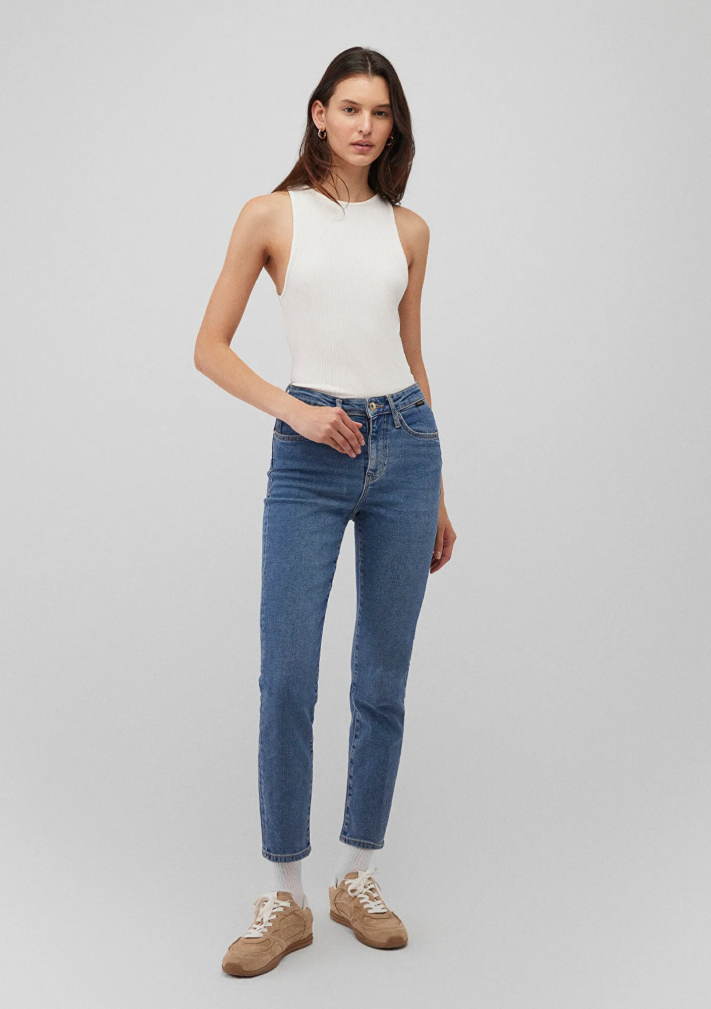 Cindy Mid Vintage Gold Shape Jean Pants