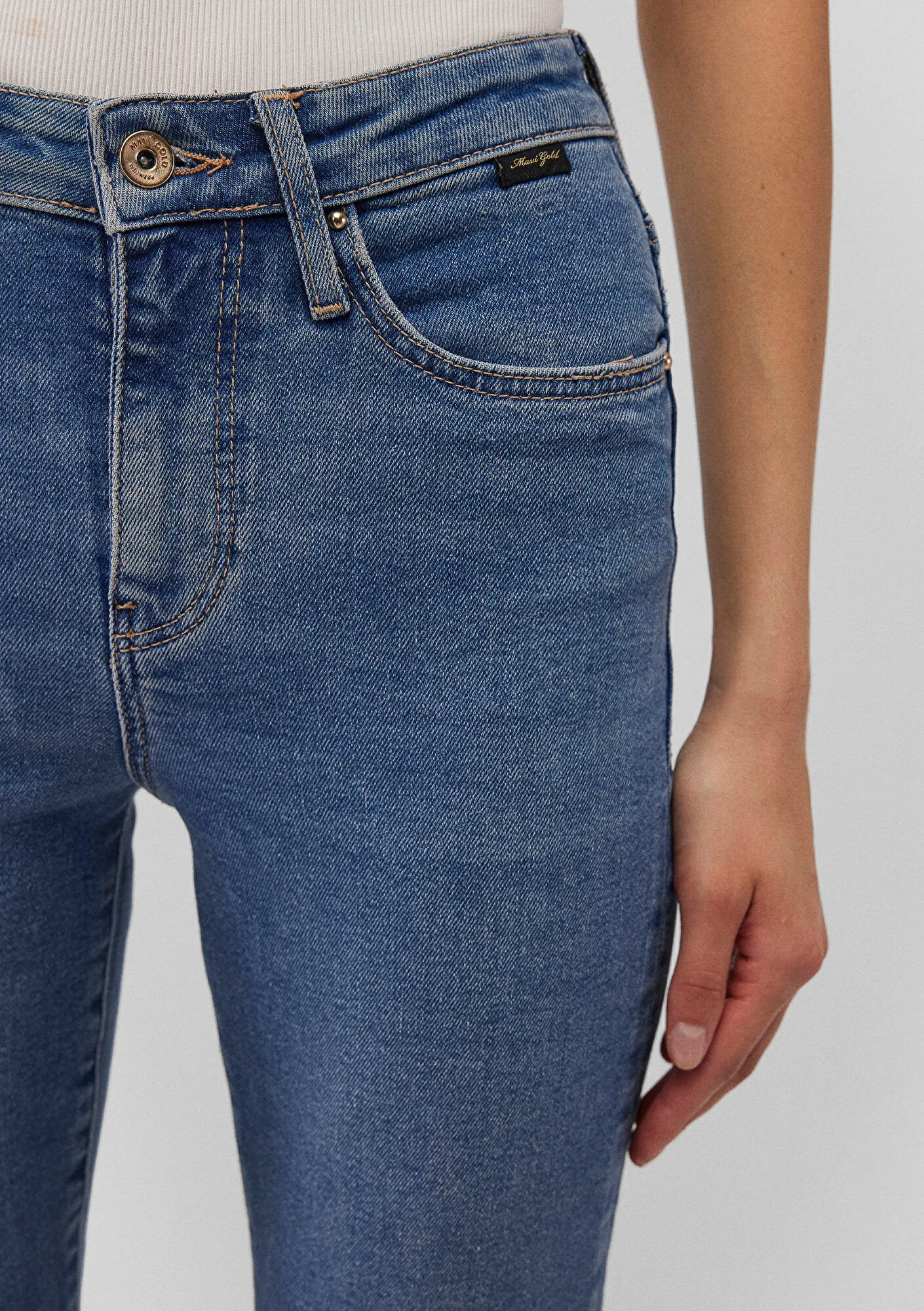 Cindy Mid Vintage Gold Shape Jean Pants