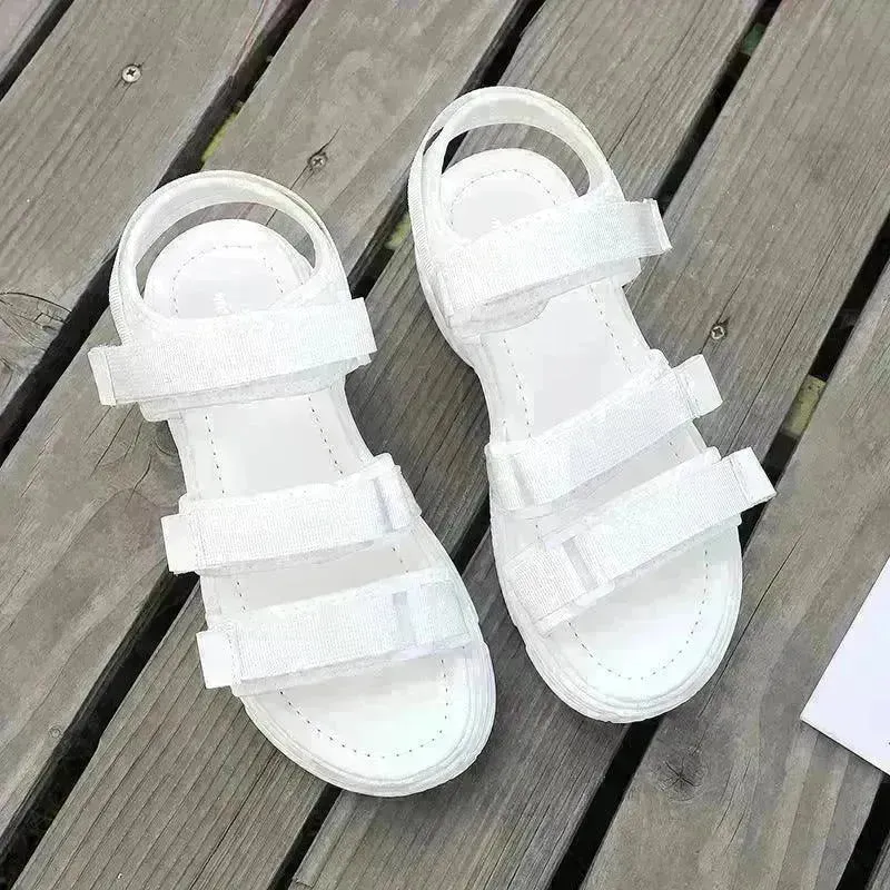 Classy Trendy Women's Fashion Velcro Platform Casual  Chunky Sandals