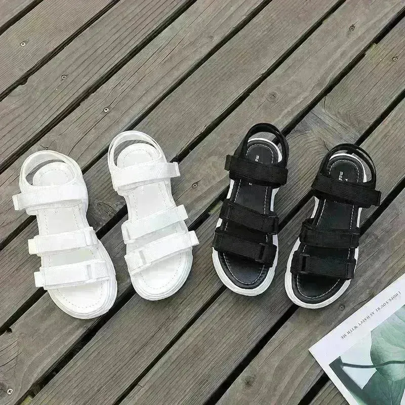 Classy Trendy Women's Fashion Velcro Platform Casual  Chunky Sandals