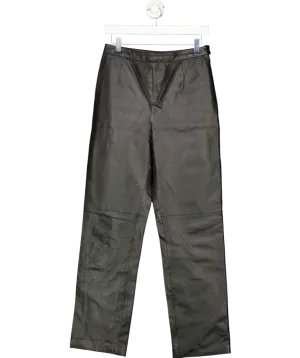 CLIO Leather Luxury Real Leather Pants Clio Black Pants UK 8