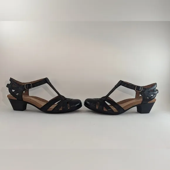Cobb Hill Women’s Aubrey T-Strap Heel Sandal Tan Size 8 1/2