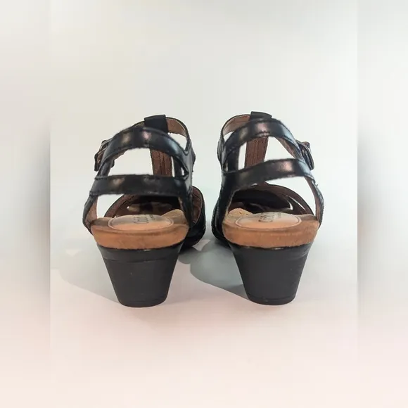 Cobb Hill Women’s Aubrey T-Strap Heel Sandal Tan Size 8 1/2
